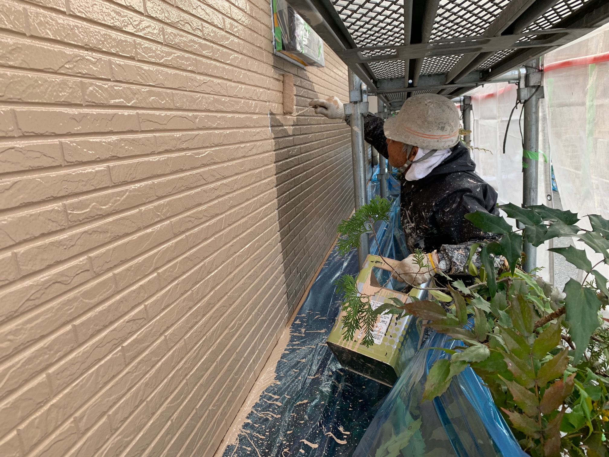 岡山市北区　マンション塗り替え　外壁クリンマイルドシリコン