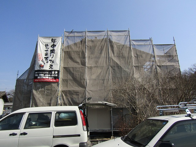 岡山市北区立田　I様邸　セラミクリーンで外壁塗装